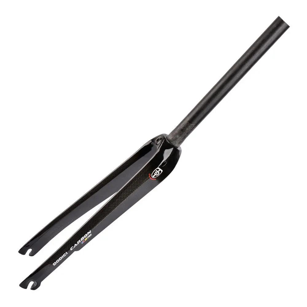 DODICI Ultra-light Carbon Fiber Bicycle Front Fork Straight Tube City Road Bike Hard Fork 700C*18C-35C Disc Brake / Clamp Brake 700C Carbon Fork