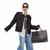 ICH MODE Women's American Style Textured Denim Cardigan Jacket