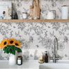 Black and White Flower Peeling Wallpaper Flower Detachable Self-adhesive Contact Wallpaper Flower Bird Wall Decoration Wallpaper