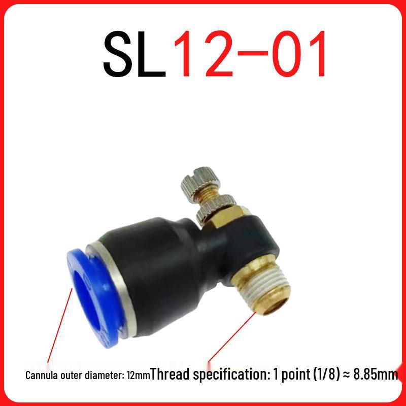 SL Throttle Valve L-Type Male Thread Pneumatic Quick Push-In Fitting, SL6-01/8-0210-03, Pneumatic Component.
