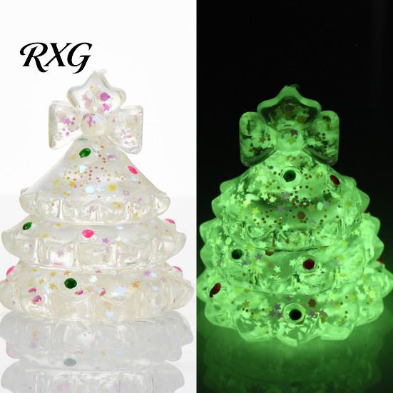Hand Fidget Sensory Toy Christmas Tree Stress Ball, Soft TPR Squeeze for Relief, Glow Balls Office in Dark Toy, Holiday Gift Adults Kids Palm