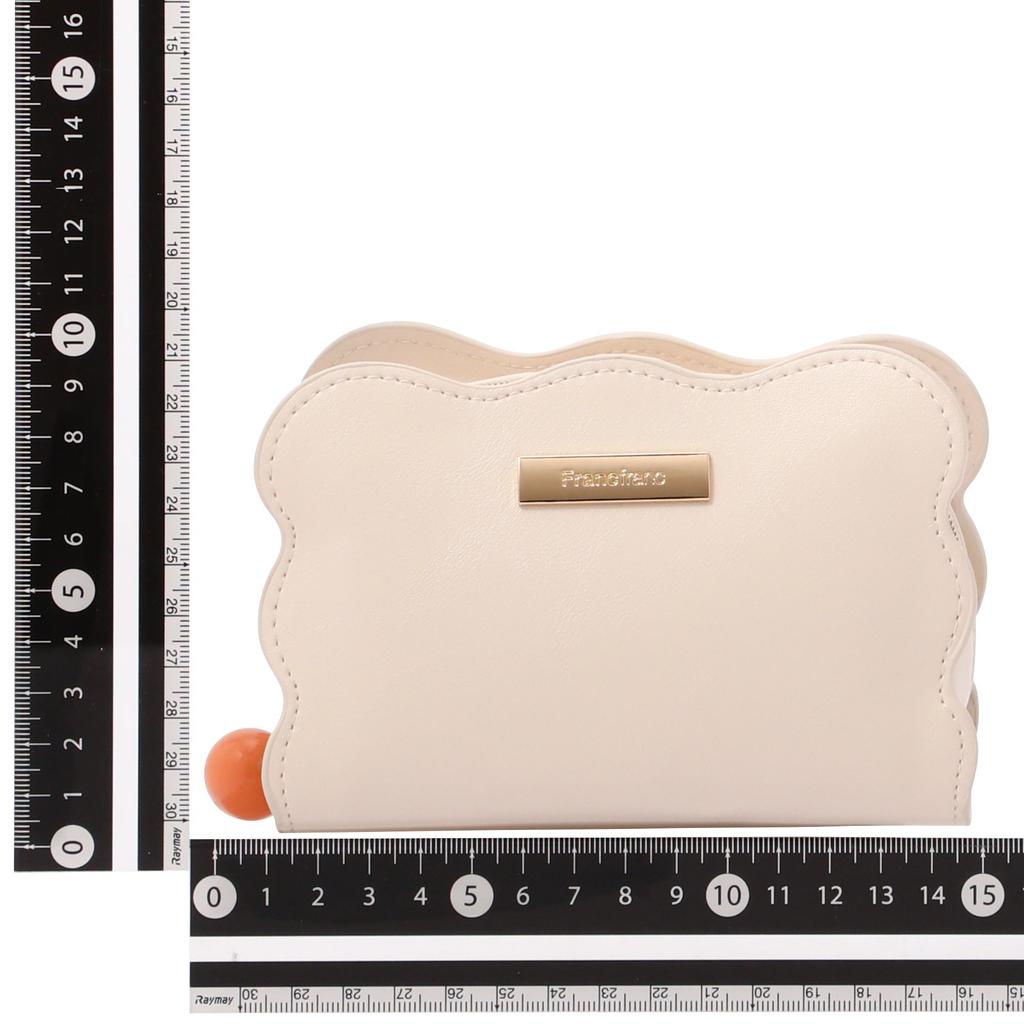 Francfranc Wave Shape Makeup Accessory Case Pouch, Small, Ivory, Pouch,