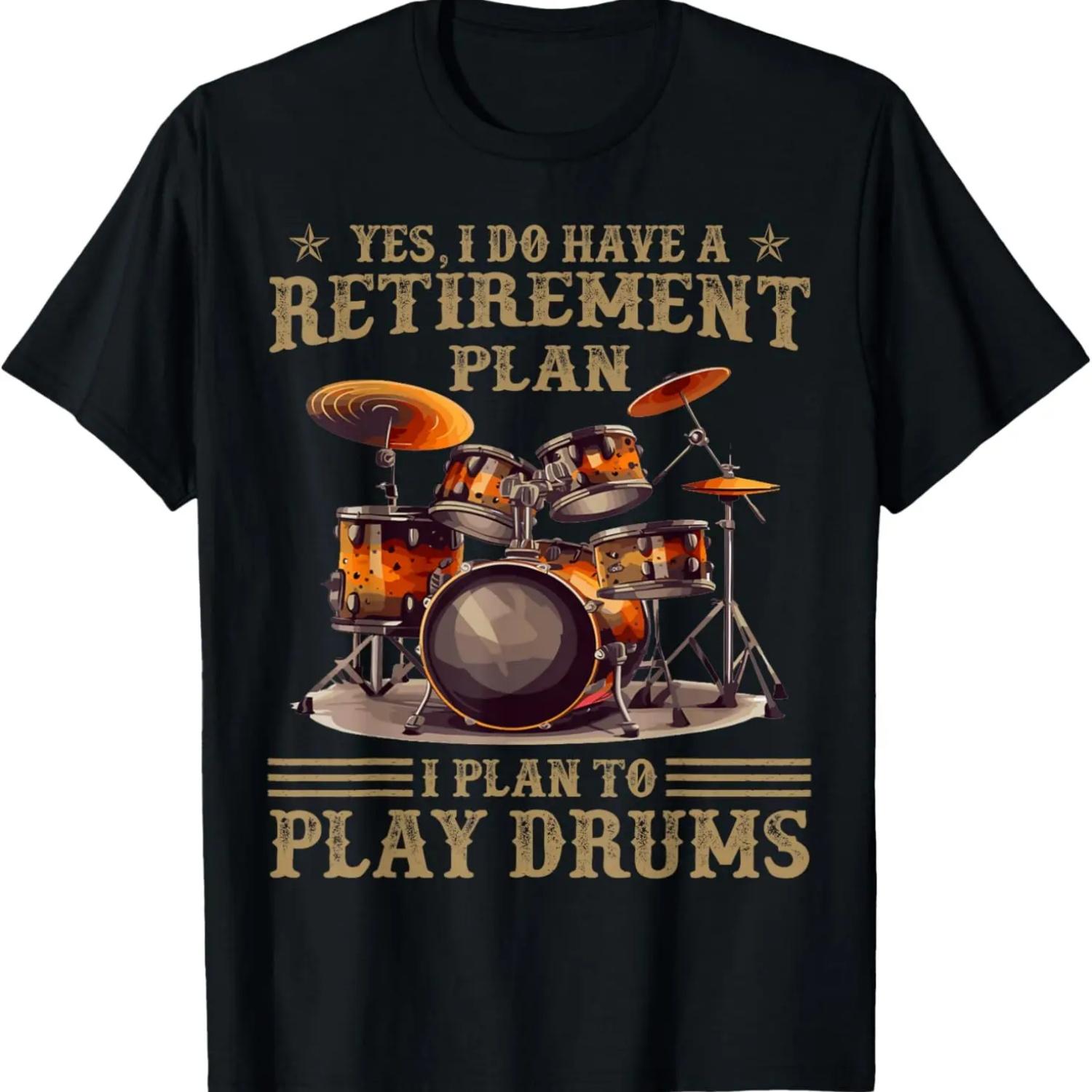 Vintage Yes I Do Have Retirement Plan I Plan To Play Drums T-Shirt S чёрный