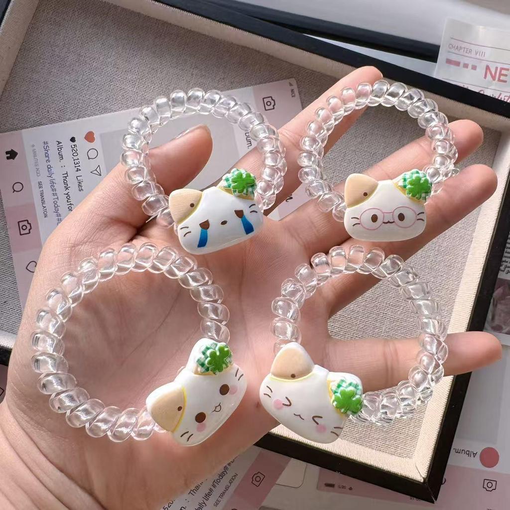 Four-Leaf Clover Cat Elastic Hair Tie Headband