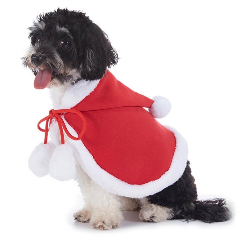 Cat Cloak Costume Adjustable Santa Theme Funny Christmas Accessories L