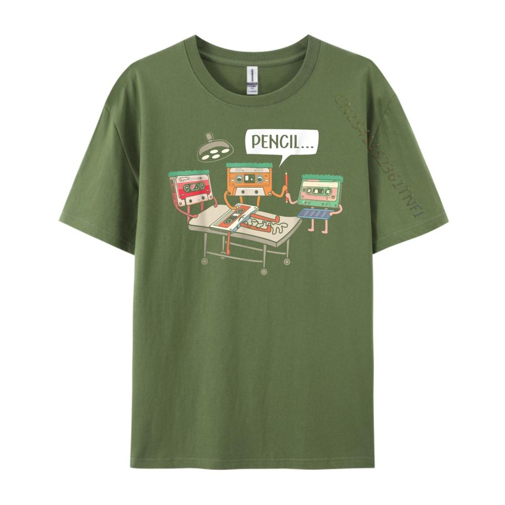 Vintage Cassette Tape 80s Music Lover Funny T Shirts Men Mens Clothing 2025 Outdoor Streetwear Short Sleeve