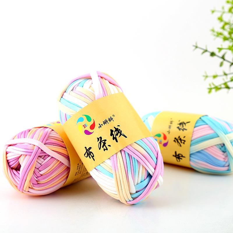 Needlework Knitting Crochet Yarn Printed Fabric Strips Line Colorful Segment Dyed Fabric Strips Line Handmade Diy Knitting Yarn Ball