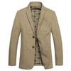 Men's Casual Water-Washed Cotton Suit Jacket - Spring/Autumn, Thin Fit
