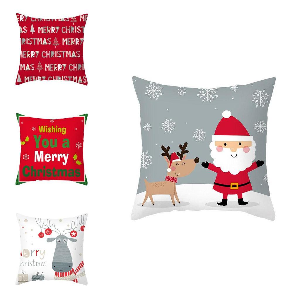 Festlicher Weihnachtsmann Weihnachts-Kissenbezug aus superweichem Pfirsichhaut-Samt für Heimdekoration