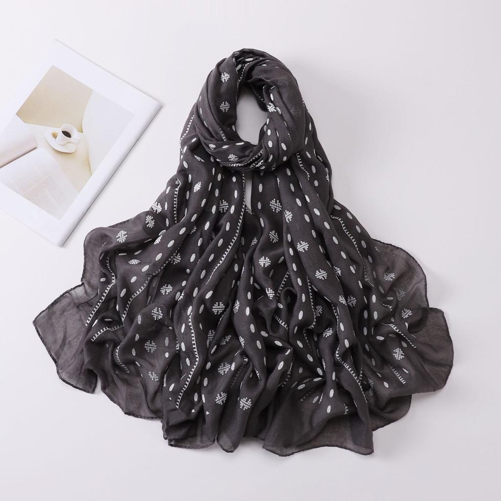 Plain Geometric Floral Foam Viscose Shawls Scarf Lady High Quality Wrap Beach Pashmina Stole Bufandas Muslim Hijab 180*90Cm