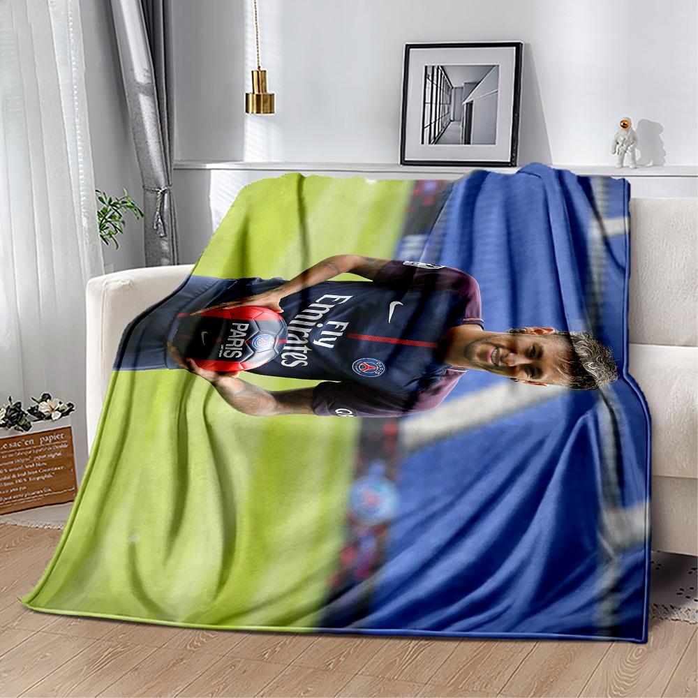 Neymars Ikonischer Haarschnitt Decke Strapazierfähiger Komfort Perfekt für Couch Picknicks Sofa Vier Jahreszeiten Vielseitig Spielerisches Design