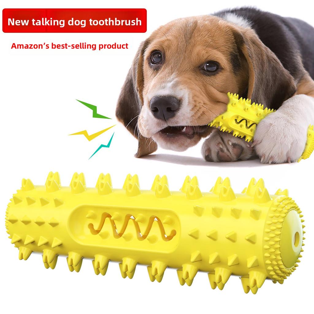 For Bestseller Vocalizing Dog Toy Teething Stick Teeth-Cleaning Serrated Dog Toothbrush Treat Dispenser Thermoplastic Pet