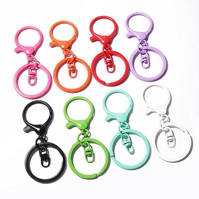Color Lobster Clasp Big Spring Clasps Hooks With Open Rings Key Hook Keyrings For Jewelry Making Diy Keychain Accessories