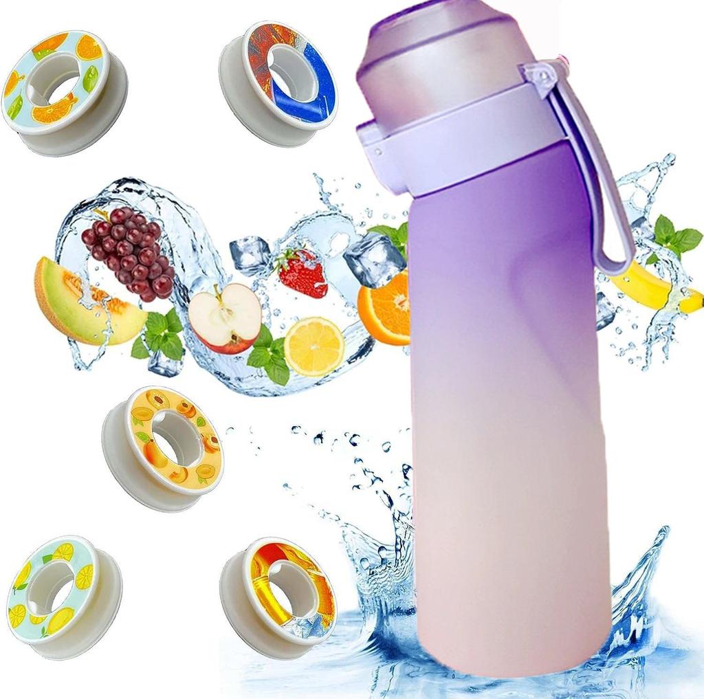 1pc Air Water Bottle With Flavor Pods Portable Transparent Water Cup With Straw Leak Proof Outdoor Sports Cups Scent Water Cup