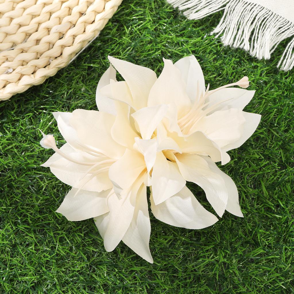AWAYTR Solid Color Artificial Lily Duckbill Hairpin Floral Hair Clips Valentine Headwear Girl Hair Accessories Festival Gift