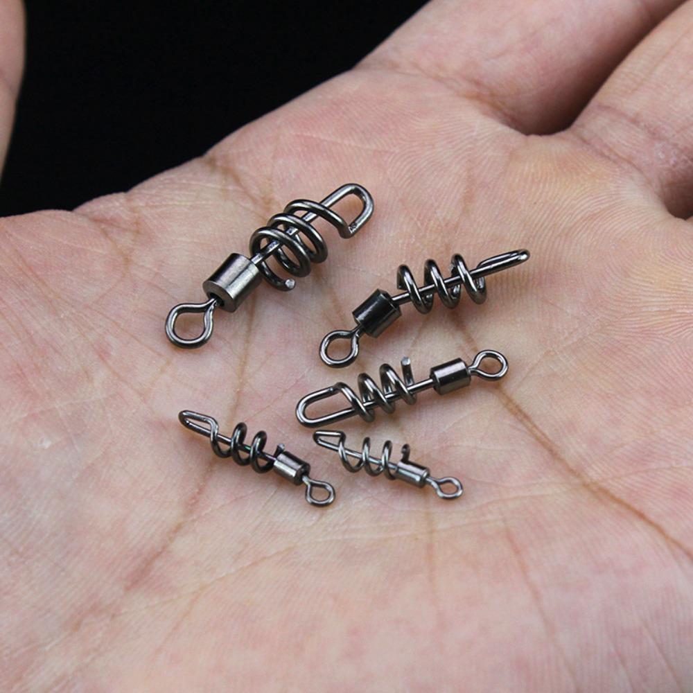 20PCS with Screwed Snap Fishing Rolling Swivel Snap Change Connector  Fishing Pellet Line