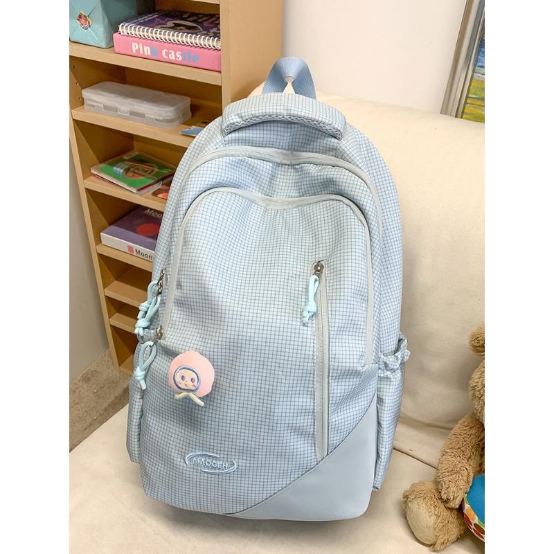 

Lazy Wind Simple Design Backpack Versatile Fashion Campus Style High School Student School Bag