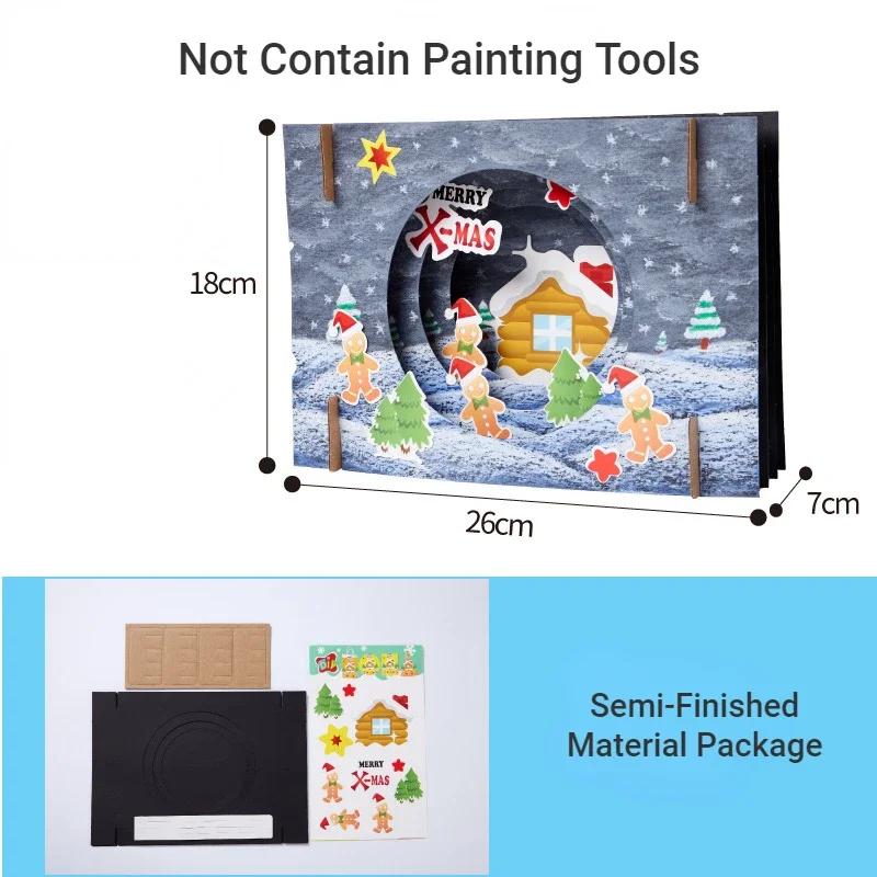 Kids DIY Craft Toys Xmas Theme Handmade Kids Crafts Drawing Toy Painting Craft Kit Educational Toys for Children Christmas Gifts