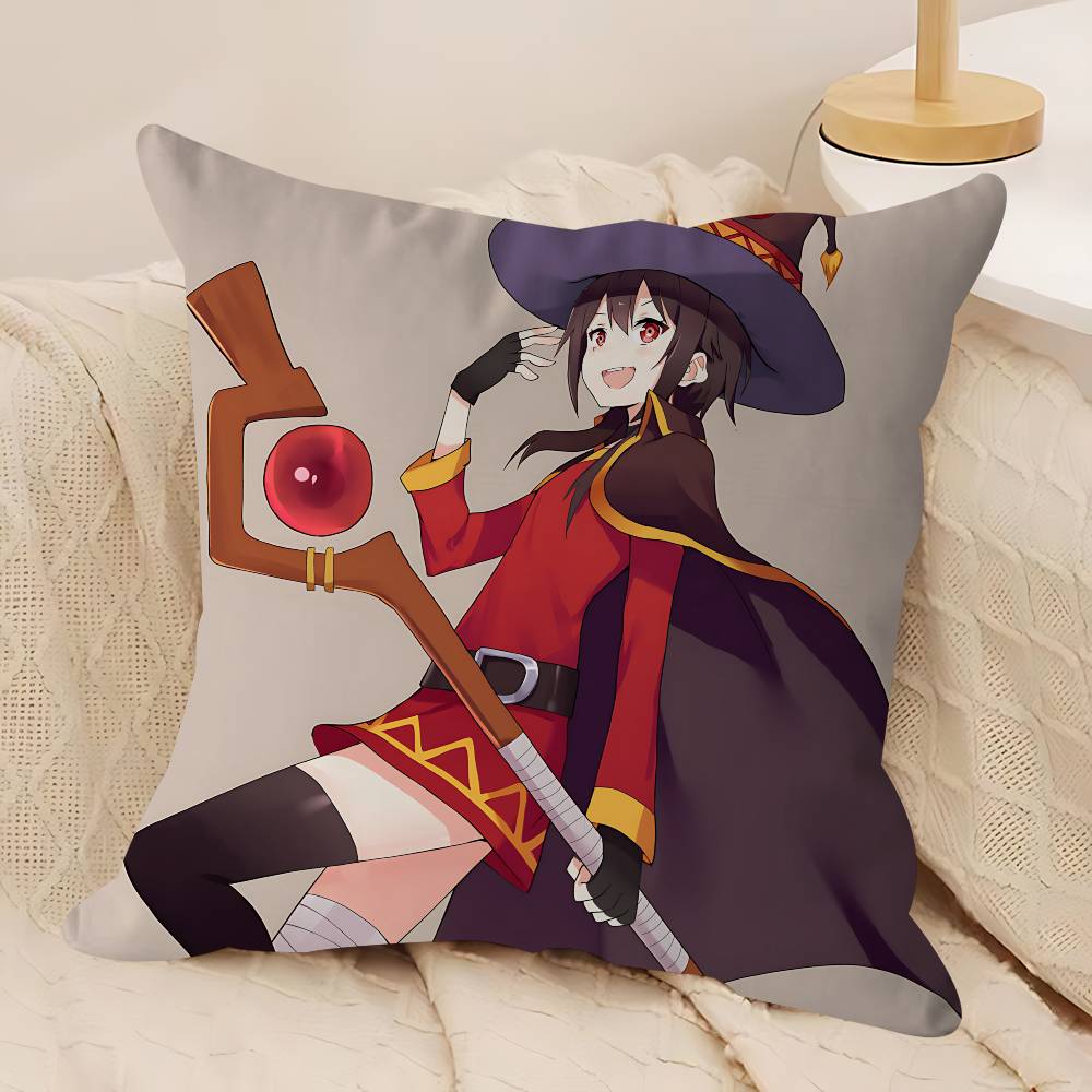 

K-KONOSUBA M-Megumin Pillowcase Toon Gift Cushion Cover Bedroom Home Sofa Chair Seat Decor Pillow Case 12x12Inch
