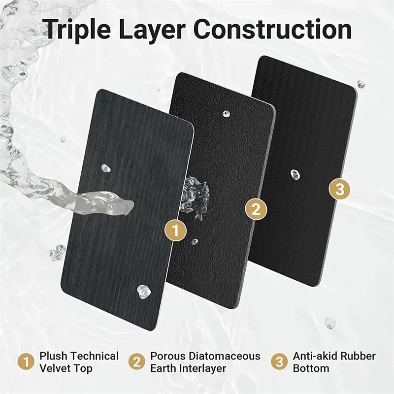 Fast Drying Diatomite Bath Mat Bathroom Foot Mat Bathroom Toilet Absorbent Quick Dry Non Slip Easy Clean Home Decor