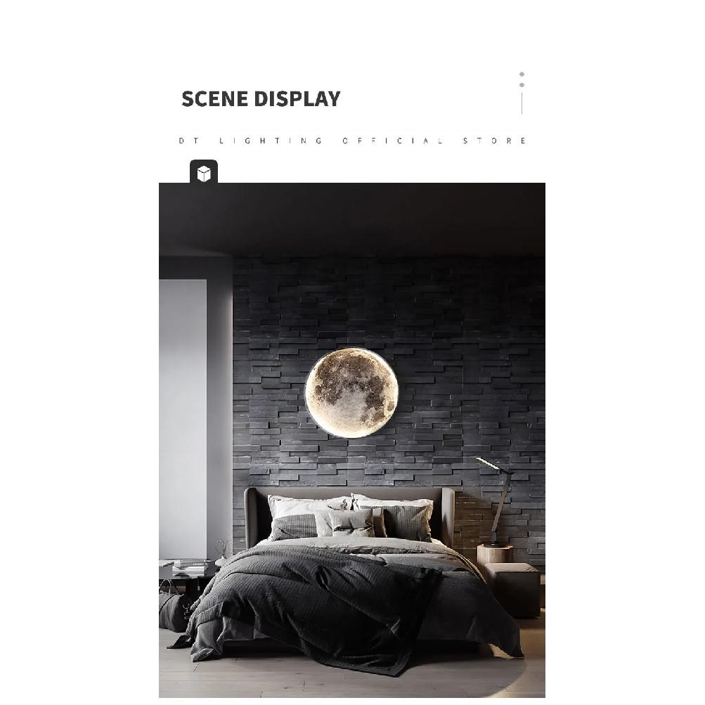 Moon Wall Lamp Living Room Background Wall Ceiling Lamp Art Bedroom Ceiling Lamp Imitating the Moon Surface Decorative Lamp