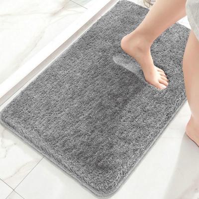 Samt-Badezimmer-Kaschmir-Verdickungsmatte, rutschfeste Badteppiche im Waschbecken, Badewannen-Seitenbodenteppich, Duschraum-Fußmatte, Memory Foam 3D-Pad