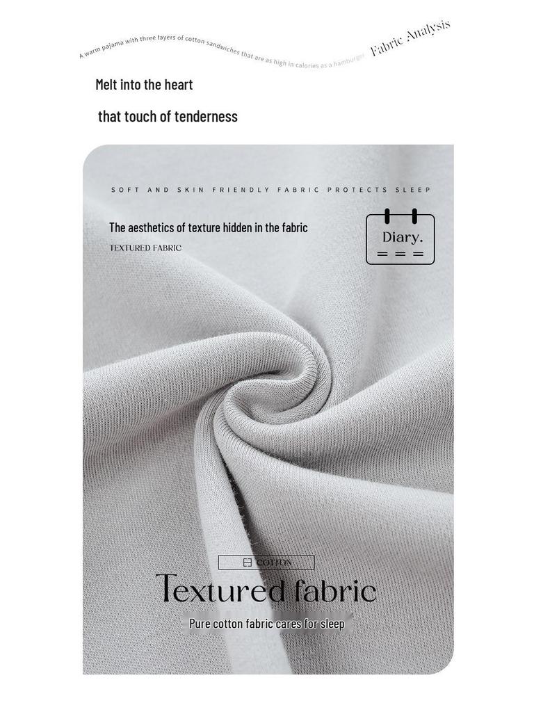 Men's Plus Size Cotton Pajamas: Spring/Autumn Set - Long Sleeve, Loose Fit, Indoor/Outdoor Wear