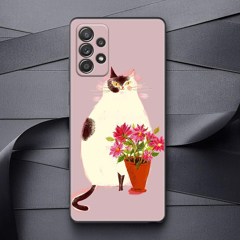 

Чехол для телефона Samsung Galaxy A32 A33 A31 A23 A22 A21S A13 A12 A11 A03 A01 5G, силиконовый милый чехол с рисунком кота, цветка, животного Samsung A01