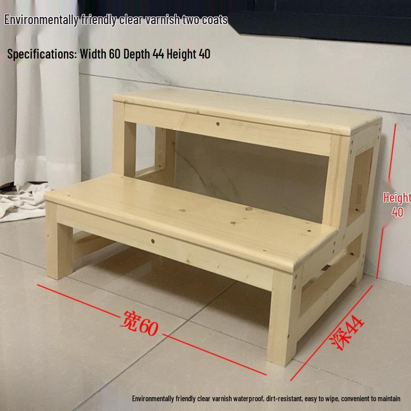Compact Folding Solid Wood Step Stool & Ladder for Home Use