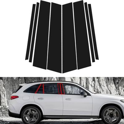 8pcs Glossy Black Car Pillar Posts Door Window B C Column Trim Stickers Decal Fit for Mercedes Benz GLC Class 2023