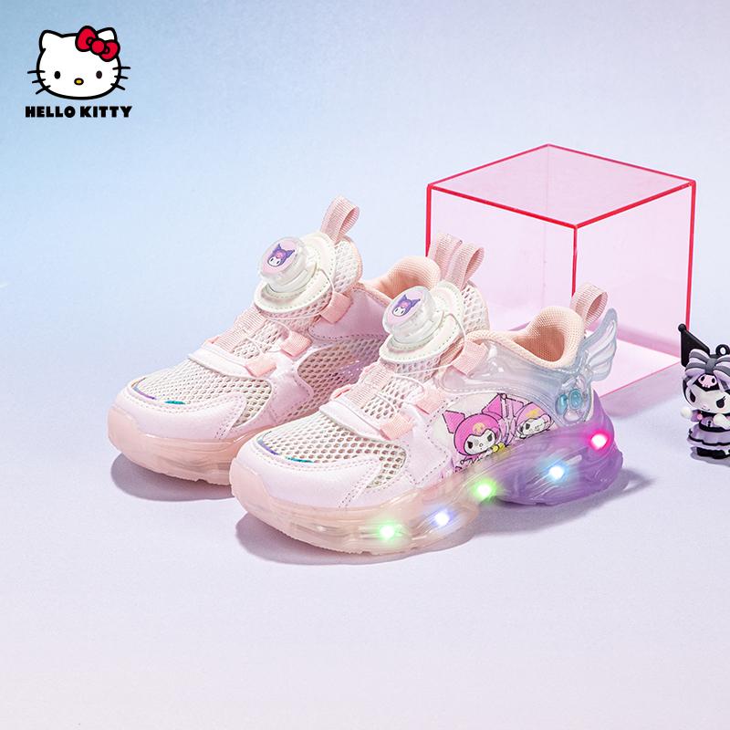 Kulomi Children's Shoes Summer New Girls' Sports Shoes New Versatile Flashing Lights Dad Shoes Single Mesh Breathable