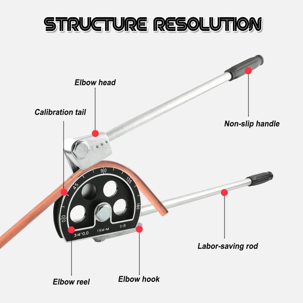 3/4''19mm Inch/Metric Universal O.D Tubing Manual Bender for Copper Tube/Aluminum Tube/Thin Iron Tube/ Thin Stainless Steel Tube