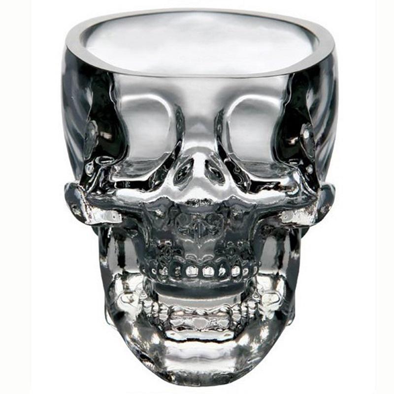 Skull Head Shot Glass Cup Beer Mug Wine Glass Mug Crystal Whisky Vodka Coffee Cup 25ml~150ml Gift Bottle Shot Glasses Skull 75ml чистый