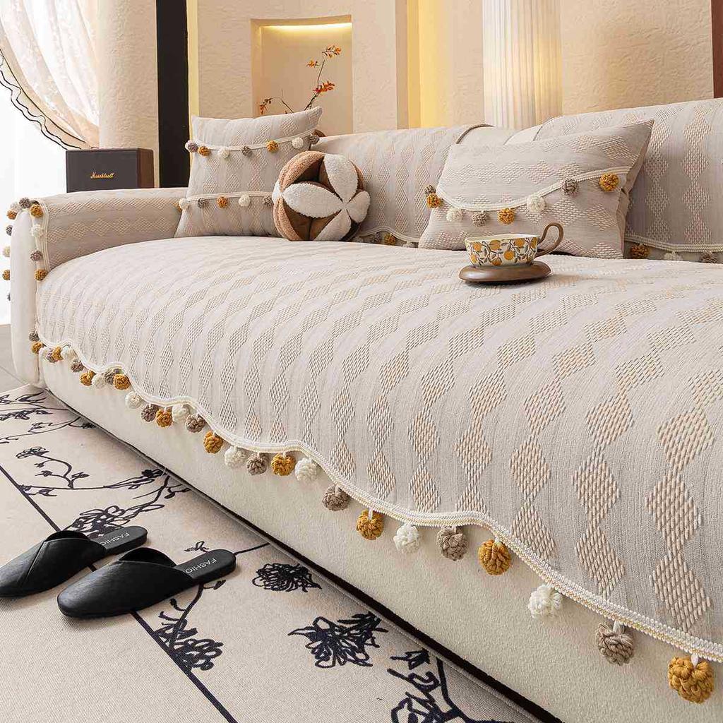 Special-Shaped Cream Wind Sofa Cushion Universal In All Seasons  New Non-Slip Seat Cushion One-Piece Straight Row Cushion