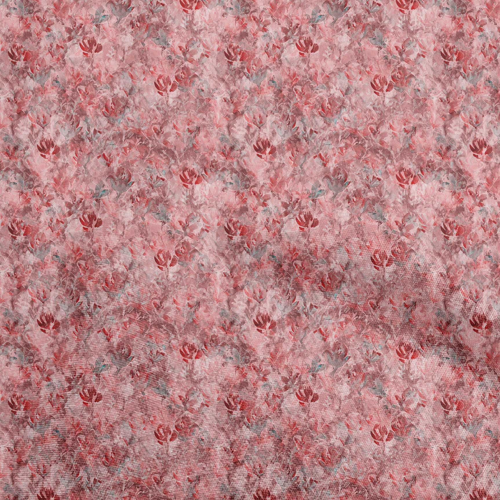 

oneOone Бавовна Поплін Темно-гірчична тканина Сукня з абстрактним квітковим малюнком Тканина з принтом у дворі 42 дюйми 42 Inch Wide - Viscose Chiffon червоний