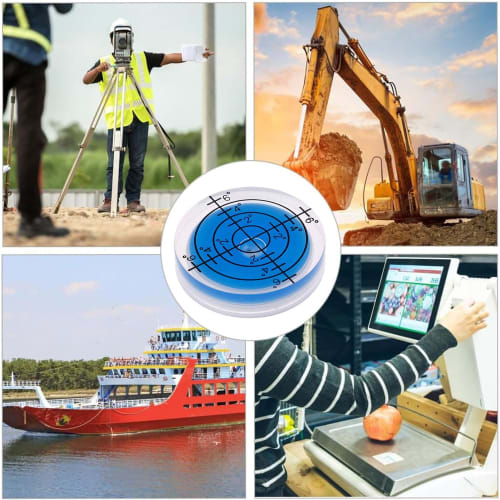 32mm Compact Mini Level, Round, Analog, Incline Measuring Scale, Tool Mountable, Transparent, High Precision, for Calibrating Levels, Safety Benchtop