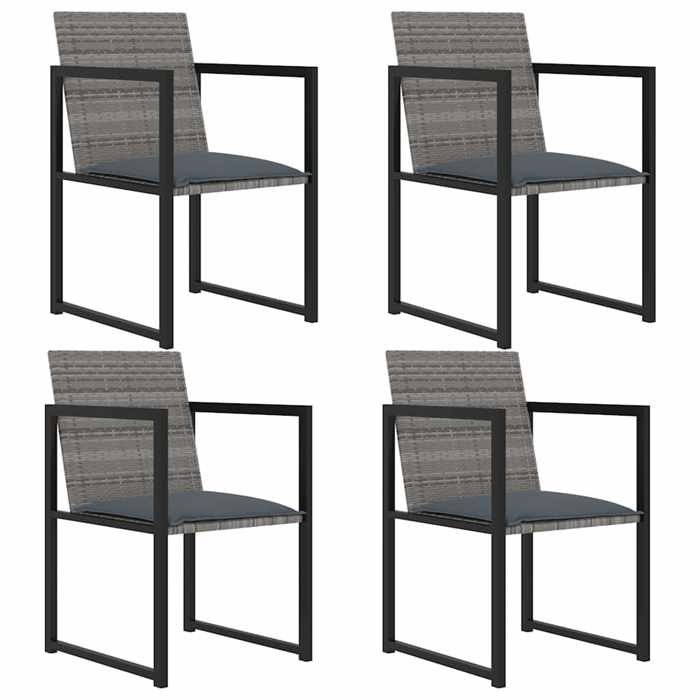 Maison Exclusive - Ensemble à manger d'extérieur 5pcs coussins résine tressée gris