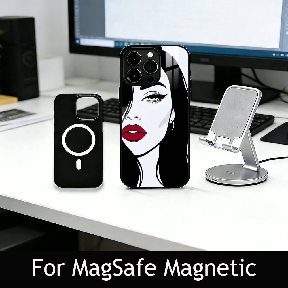 

Line art Phone Case For iPhone17,16,15,14,13,12,11 Plus,Pro Magnetic For Magsafe Wireless Charging iPhone14PROMAX