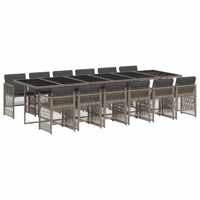 VidaXL Ensemble à manger de jardin 13 pcs gris résine tressée 3210944