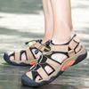 Summer Men's Outdoor  Leather Large Size Toe Sandals Summer Casual Men's Fashion Outdoor Non-Slip Beach Sandals