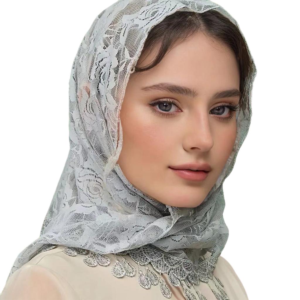Dusker Blonder Mantilla Slør Kirke Hodeskjerf Katolsk Brudeslør Kapell Kirke Sjal Wrap for Diverse Formelle Anledninger