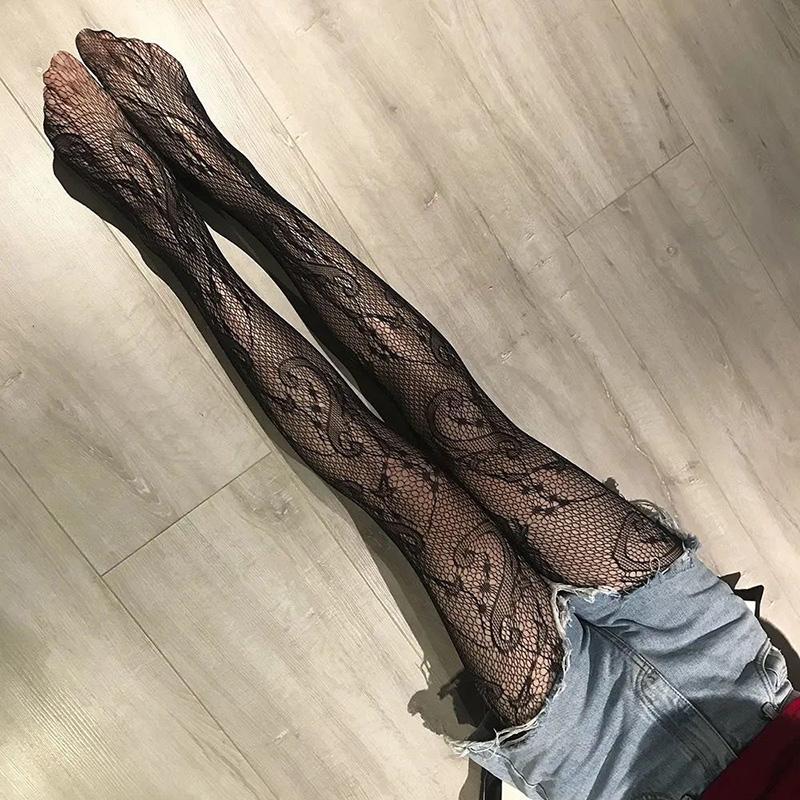 Women's Fishnet Tights Jacquard Weave Seamless Pantyhose Sexy Fish Net Stockings Yarns Fashion Accessory Stockings