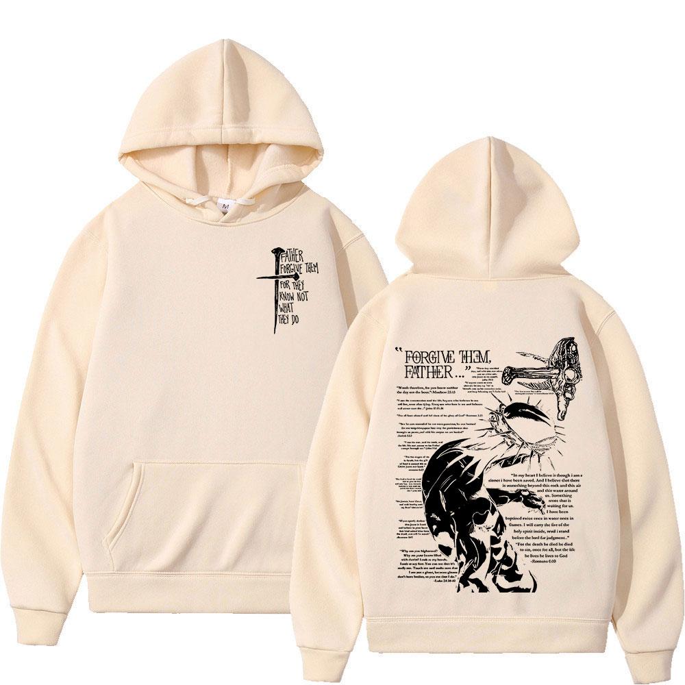 Christian Religious Jesus Forgive Them Father Hoodies Men Women Clothing Fashion Harajuku Sweatshirts Oversized Fleece Pullovers