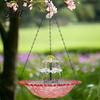 Fontana a Cascata per Uccelli da Giardino 3 Livelli Vasca Solare per Uccelli Sospesa per Colibrì Alimentata ad Energia Solare per Uccelli per Bere e Riposare Giardino Esterno Patio