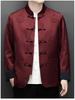 Men's 2025 Autumn/Winter Chinese Style Two-Piece Set: Middle-Aged Stand-Up Collar Tang Suit Jacket & Casual Zhongshan Suit