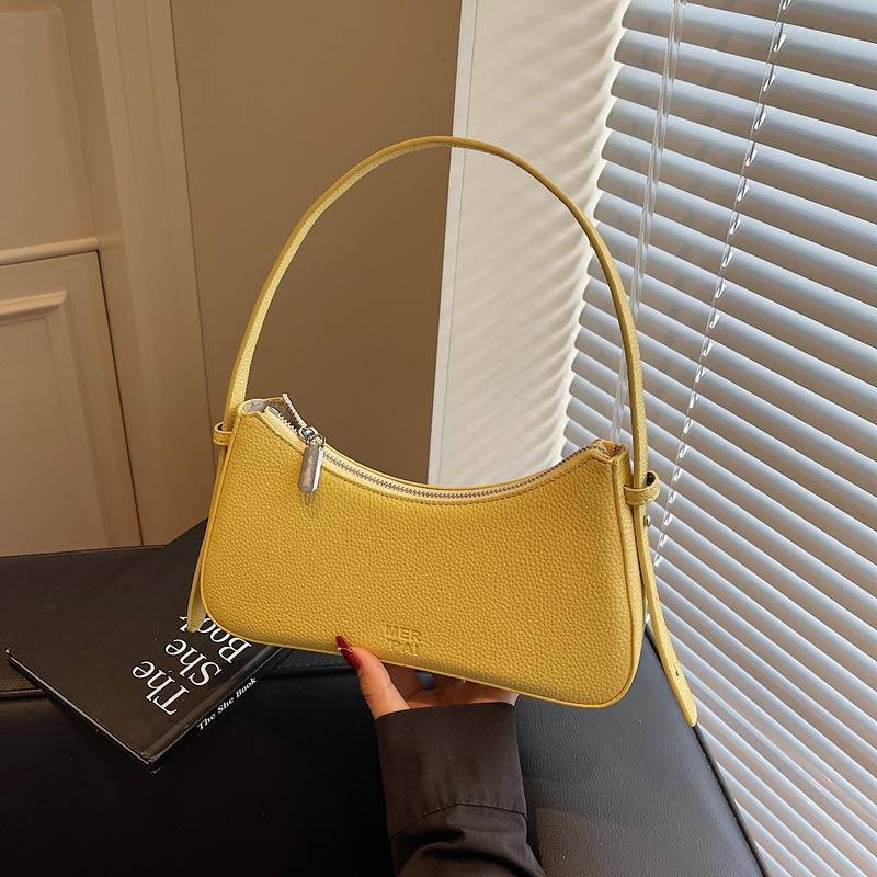 

Премиальная сумка подмышку женская новая модная универсальная портативная сумка на плечо простая сумка-багет для поездок жёлтый