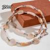 Handcrafted Bead Necklace for Women Bohemian Special-Shaped Beads Beach Special-shaped
