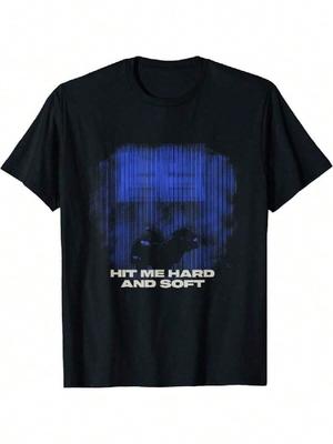 Camiseta Azul con Foto Oficial de Billie Eilishs HIT ME HARD AND SOFT
