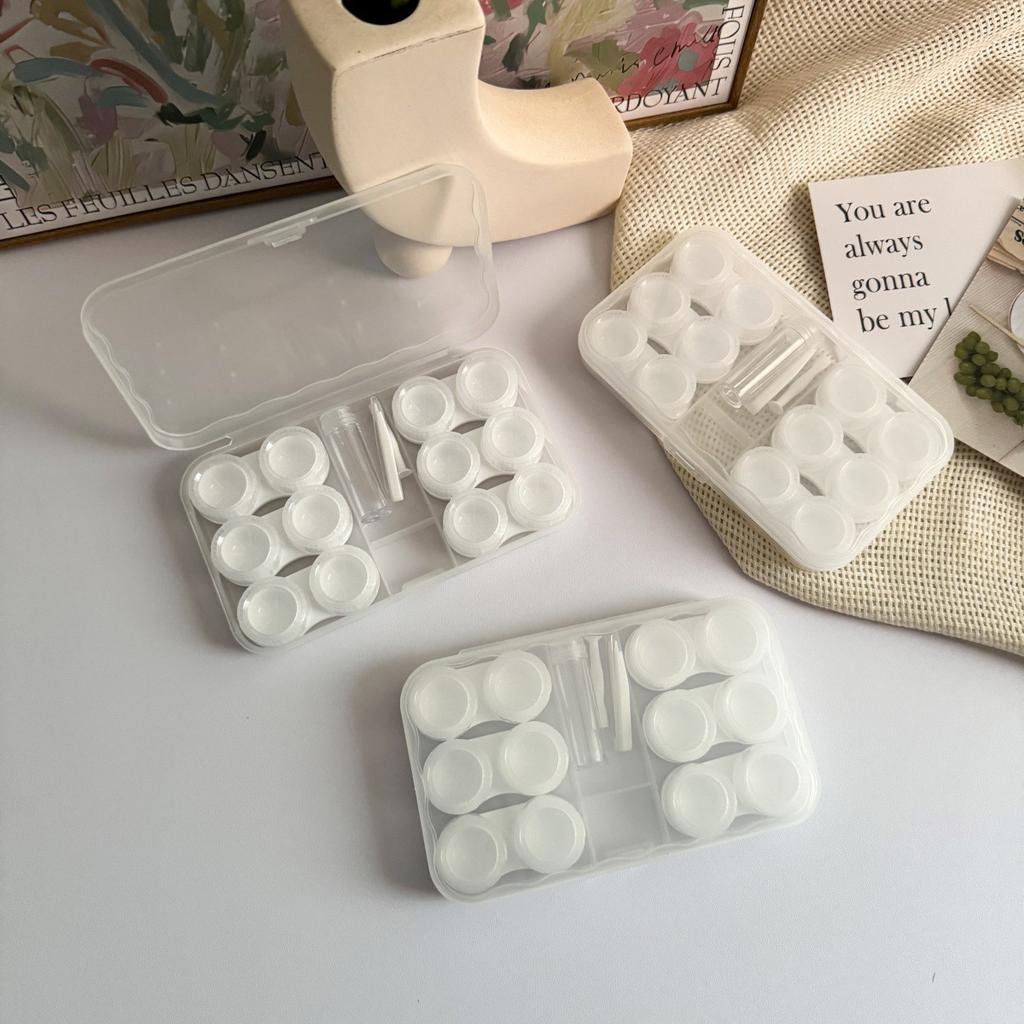 6 Pairs Contact Lens Case Eye Contact Lens Box Women Travel Contact Lenses Case Soak Container Lenses Box for Beauty Pupil