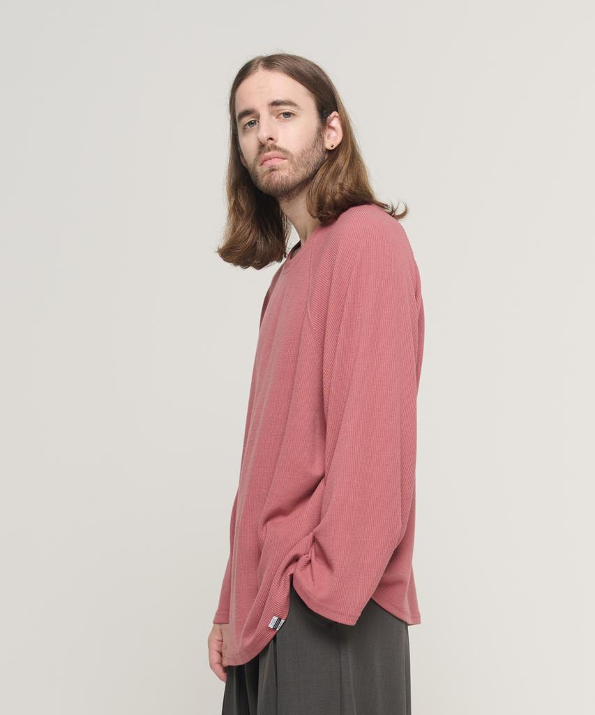 CARGOBROS Soft Raglan Layered Long Sleeve Knit (Pink)
